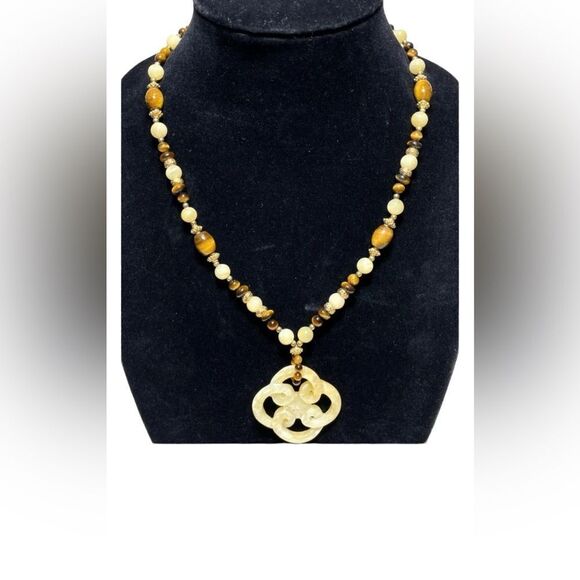 TIGER EYE AND JASPER PENDANT - Picture 2 of 3